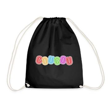 hello, hello, politeness - Drawstring Bag - black - Front