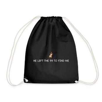 He Left the 99 to Find Me Sheep Cross - Drawstring Bag - black - Front
