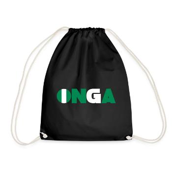 Nigeria - Drawstring Bag - black - Front