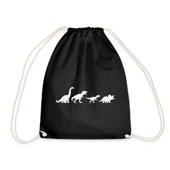 Silhouettes de dinosaures dans un style rétro - Sac de sport léger - noir - Devant
