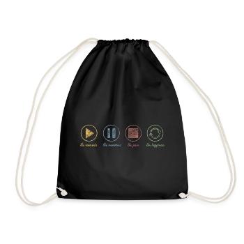 Mindfulness, Moments, Memories, Happiness - Drawstring Bag - black - Front