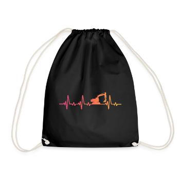 Sunset Heartbeat Baubagger - Turnbeutel - Schwarz - Vorne