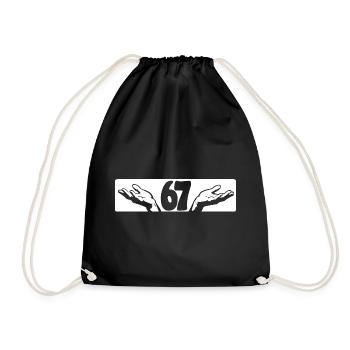 67 Six seven | Vintage Hands Logo - Drawstring Bag - black - Front