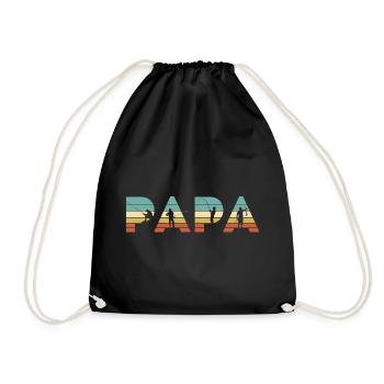 Papa Vintage Angel-Vater-Angler-Geschenk - Turnbeutel - Schwarz - Vorne