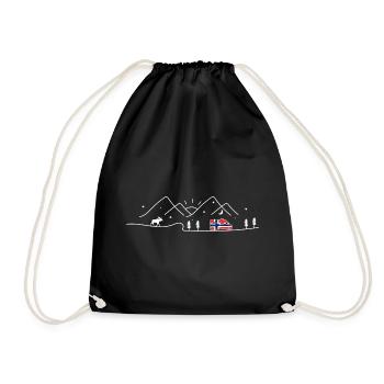 Norwegen Camping Kastenwagen Norway Design - Turnbeutel - Schwarz - Vorne