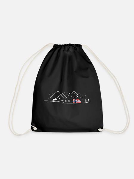 Norwegen Camping Kastenwagen Norway Design - Turnbeutel - Schwarz