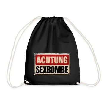 ACHTUNG SEXBOMBE - Turnbeutel - Schwarz - Vorne