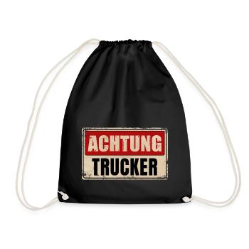 ACHTUNG TRUCKER - Turnbeutel - Schwarz - Vorne