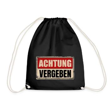 ACHTUNG VERGEBEN - Turnbeutel - Schwarz - Vorne