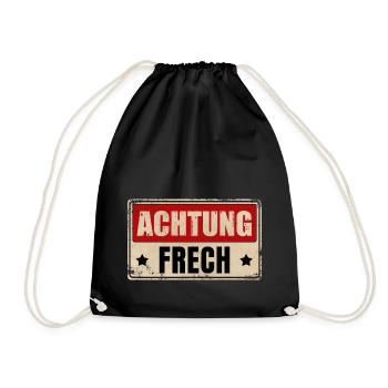 ACHTUNG FRECH - Turnbeutel - Schwarz - Vorne
