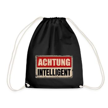 ACHTUNG INTELLIGENT - Turnbeutel - Schwarz - Vorne