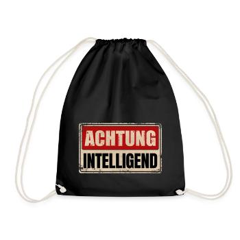ACHTUNG INTELLIGEND - Turnbeutel - Schwarz - Vorne