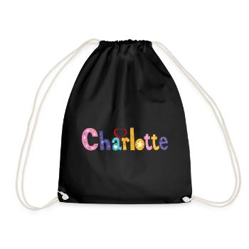 Charlotte Family Charlotte Name Custom Birthday - Drawstring Bag - black - Front