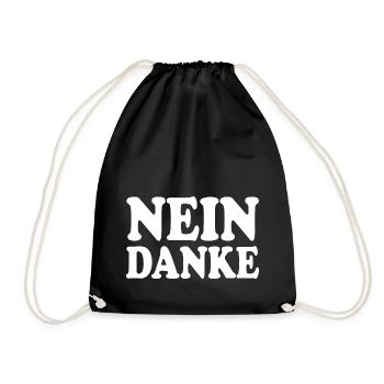 Nein danke - Turnbeutel - Schwarz - Vorne