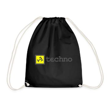 techno t - Drawstring Bag - black - Front