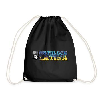 Ostblock Latina Ukrainerin Ukraine Geschenk - Turnbeutel - Schwarz - Vorne