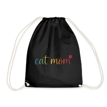 Cat Mom Regenbogen - Süßes Katzen Mama Design - Sac de sport léger - noir - Devant