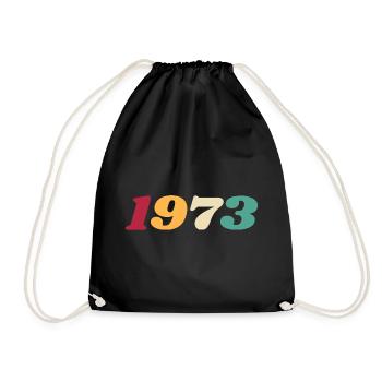 1973 Geschenk 1973 Geburtstag 1973 Retro 1973 - Turnbeutel - Schwarz - Vorne
