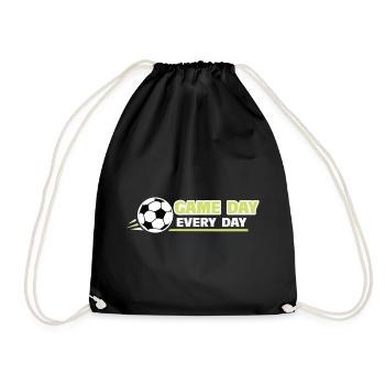 Football_Game Tag jeden Tag - Turnbeutel - Schwarz - Vorne