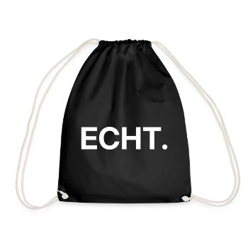 ECHT Punkt – Minimalistisches Typografie Design - Turnbeutel - Schwarz - Vorne