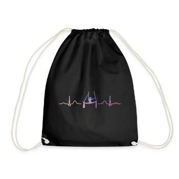Vertical Scarf Heartbeat Aerial Acrobatics Aerial Silk - Drawstring Bag - black - Front