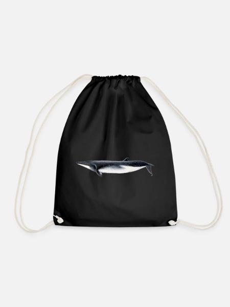 Fin whale - Brydes whale - tropical rorqual - Drawstring Bag - black