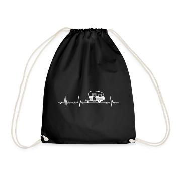 Caravane Camping Heartbeat pour les amoureux de la nature - Sac de sport léger - noir - Devant