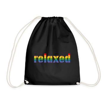 Pride Rainbow Tshirt relaxed LGBT lgbtqi queer - Turnbeutel - Schwarz - Vorne