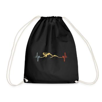 Battement de cœur d’un vététiste - Sac de sport léger - noir - Devant