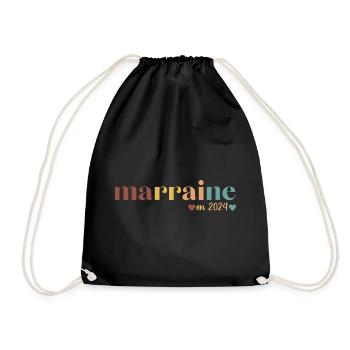 Marraine en 2024 cadeau pour marraine 2024 - Sac de sport léger - noir - Devant