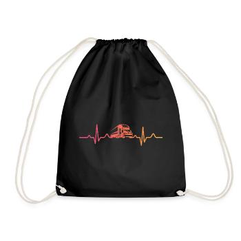 Trucker Sunset Heartbeat Trucker - Turnbeutel - Schwarz - Vorne