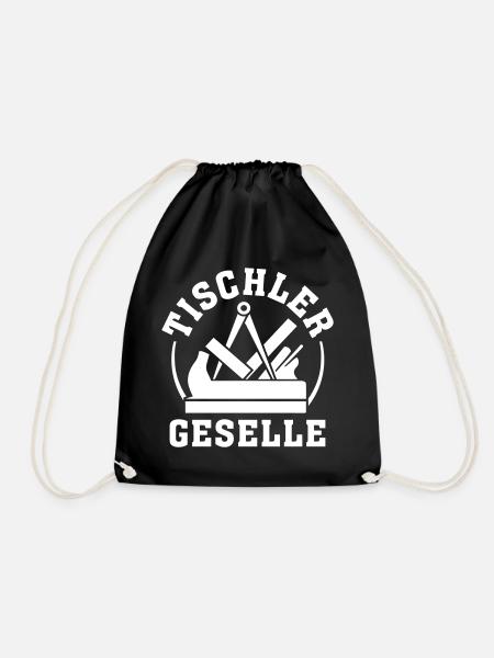 Tischler Geselle 4 Zunftzeichen Zeichen Schreiner - Turnbeutel - Schwarz