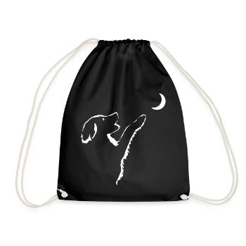 Chien regarde la lune - Sac de sport léger - noir - Devant