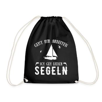 Ich geh lieber segeln - Turnbeutel - Schwarz - Vorne