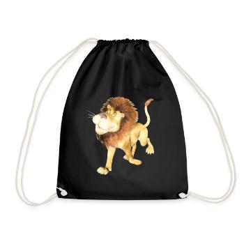 Lion Sami by Sabina Elisabeth Design - Turnbeutel - Schwarz - Vorne