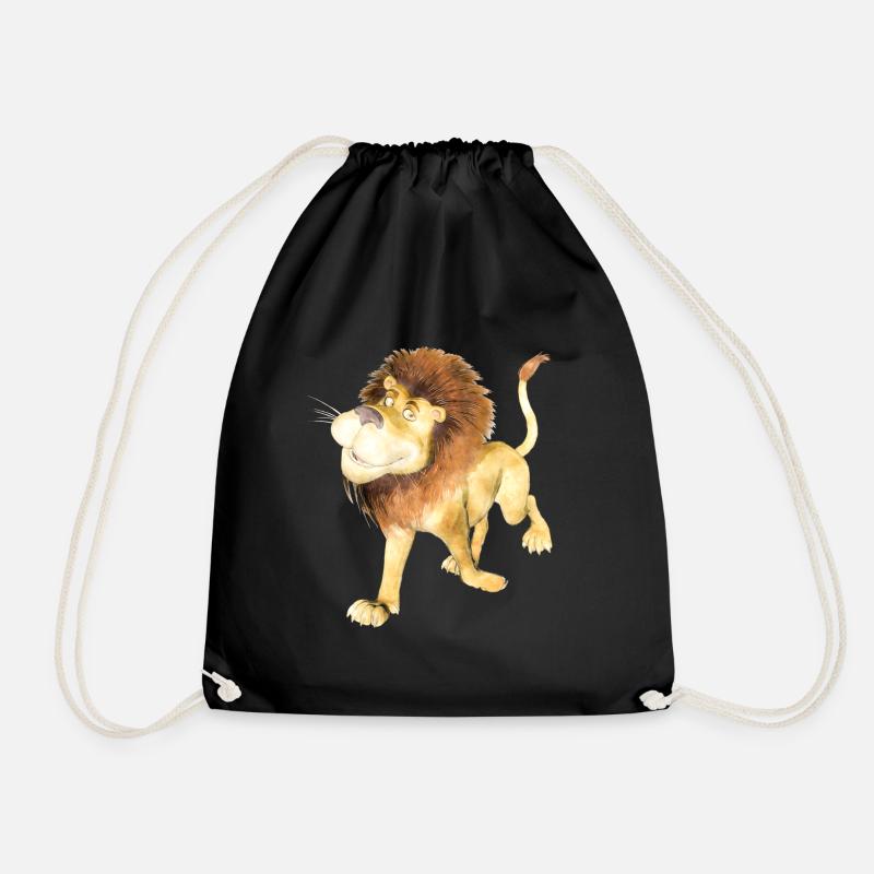 Lion Sami by Sabina Elisabeth Design - Turnbeutel - Schwarz