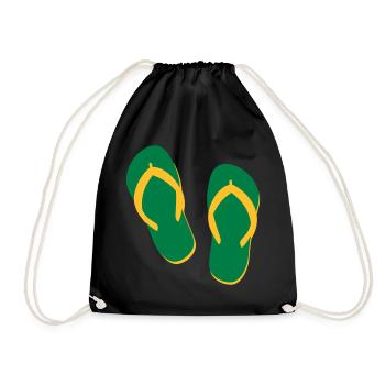 Tongs d’été – Ambiance plage et vacances - Sac de sport léger - noir - Devant