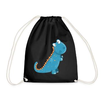 Funny Little Dino I Boy Enfants Cadeau - Sac de sport léger - noir - Devant