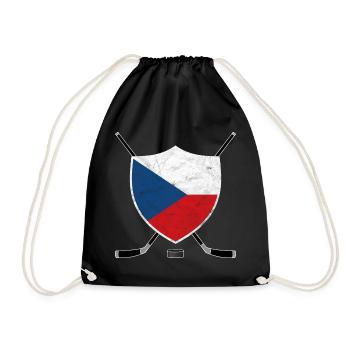 Tschechien Eishockey Czechia Flagge Sport Geschenk - Turnbeutel - Schwarz - Vorne