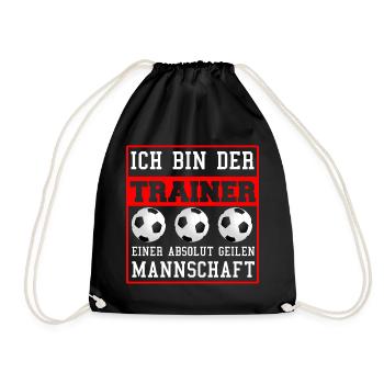 Fussball Fussball Trainer Coach - Turnbeutel - Schwarz - Vorne