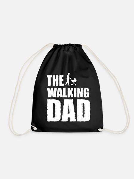 The Walking Dad – Papa mit Kinderwagen - Turnbeutel - Schwarz
