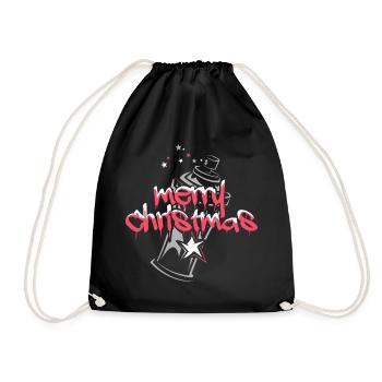 graffiti xmas weihnachten spray dose hip hop - Turnbeutel - Schwarz - Vorne