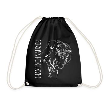 GIANT SCHNAUZER Dog portrait Dogs Wilsigns - Drawstring Bag - black - Front
