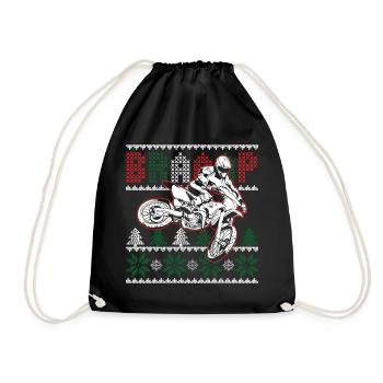 Motorcycle Ugly Braap Motocross Christmas Gift - Drawstring Bag - black - Front