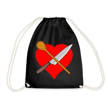 Coeur Cuisine Cuillère Couteau Restaurant d’Art Culinaire - Sac de sport léger - noir - Devant