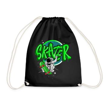 Skater - Drawstring Bag - black - Front