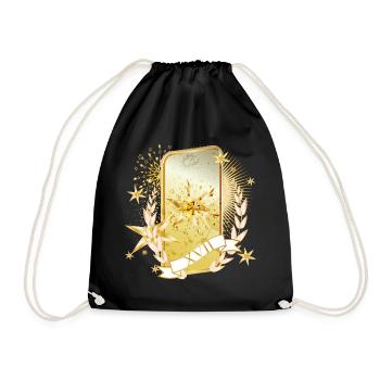 gold schimmernde Tarot Karte mit dem Stern Symbol - Turnbeutel - Schwarz - Vorne