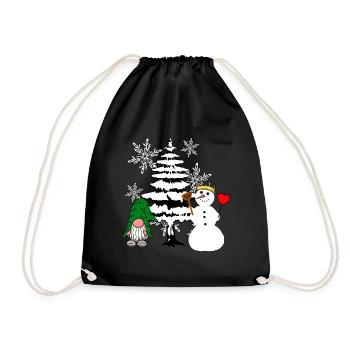 Forêt de Noël Nikolaus Schneemann Père Noël - Sac de sport léger - noir - Devant