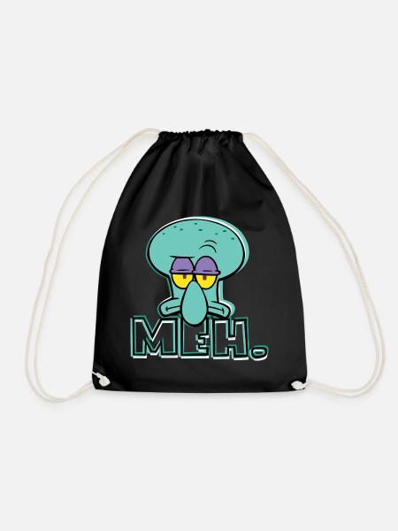 SpongeBob SquarePants Squidward Meh - Drawstring Bag - black
