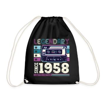 Légende 1958 62ème Anniversaire Cadeau Hommes - Sac de sport léger - noir - Devant